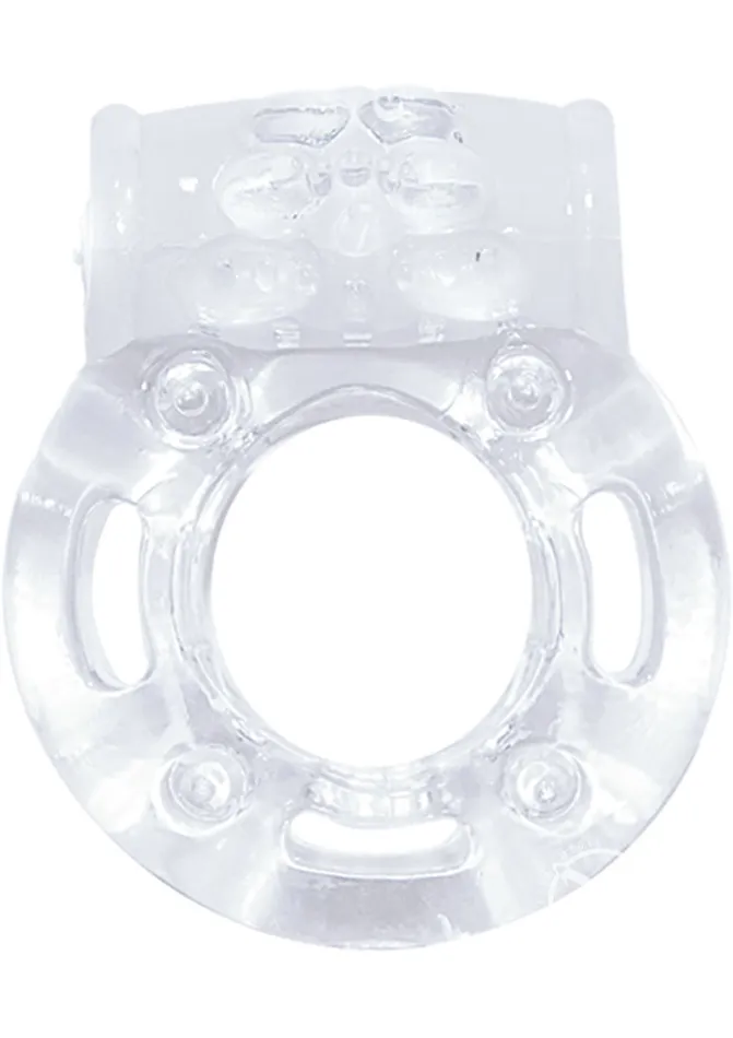 Male Sex Toys MachO Crystal Collection Vibrating Cock Ring Clear Macho