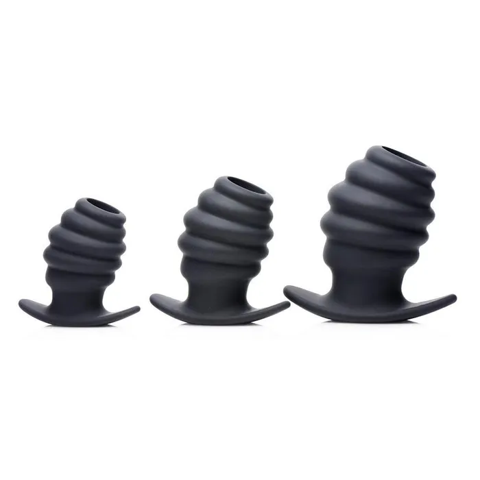 Male Sex Toys Master Series Hive Ass Tunnel Silicone Ribbed Hollow Anal Plug