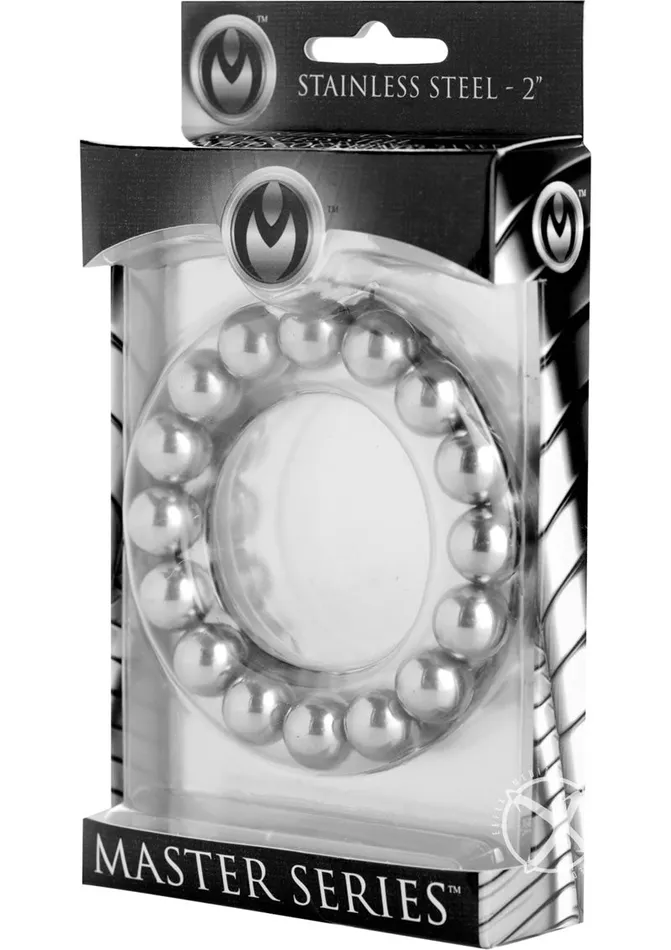 Male Sex Toys Master Series Master Series Meridian Stainless Steel Beaded Cock Ring 2in Male Sex Toys Master Series Master Series Meridian Stainless Steel Beaded Cock Ring 2in