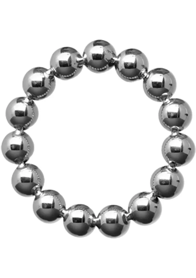 Male Sex Toys Master Series Master Series Meridian Stainless Steel Beaded Cock Ring 2in