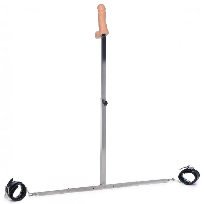 Male Sex Toys Master Series Squat Anal Impaler with Spreader Bar and Cuffs