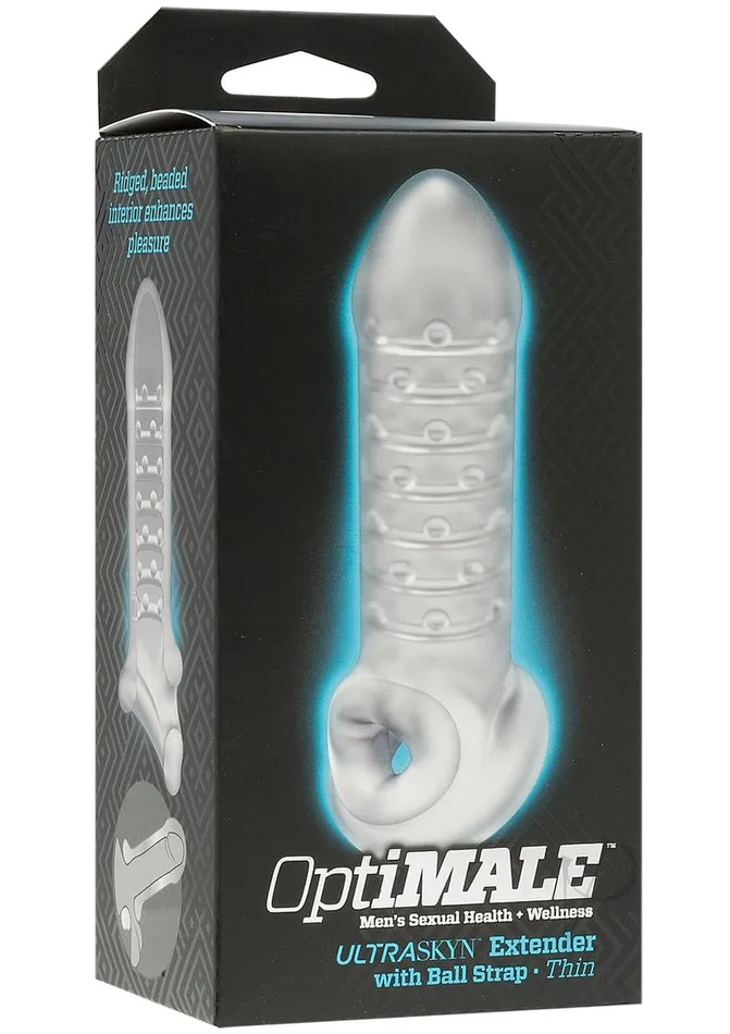 Male Sex Toys OptiMALE Thin Extender with Ball Strap Frost Opti Male