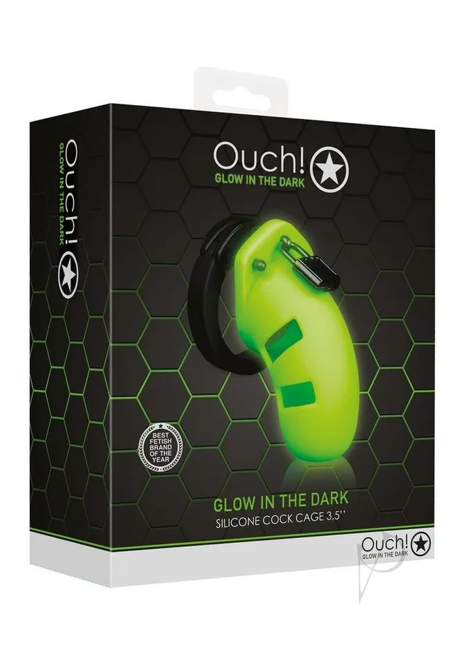 Male Sex Toys Ouch Ouch Model 20 Silicone Cock Cage 35in Glow in the Dark Green Male Sex Toys Ouch Ouch Model 20 Silicone Cock Cage 35in Glow in the Dark Green