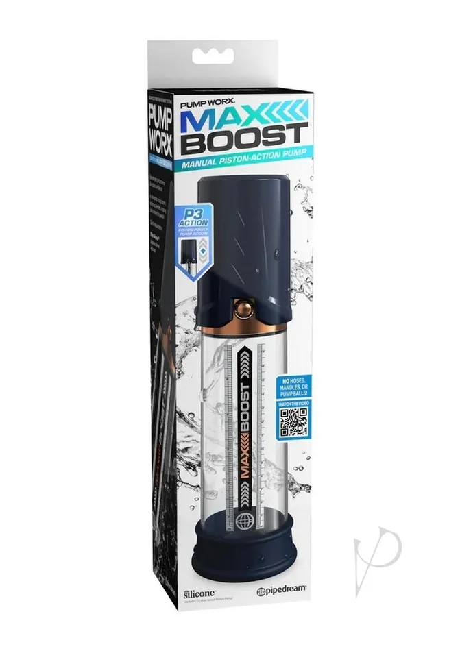 Male Sex Toys Pump Worx Pump Worx Max Boost Penis Pump BlueClear