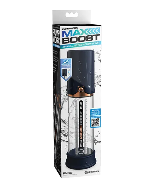 Male Sex Toys Pump Worx Pump Worx Max Boost Penis Pump BlueClear