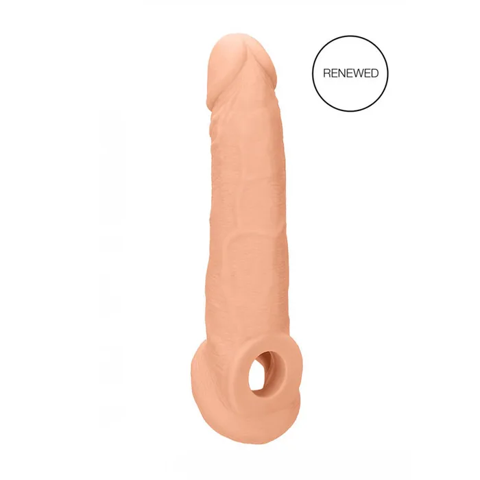 Male Sex Toys Shots Toys REALROCK 9 Inch Realistic Penis Extender with Rings
