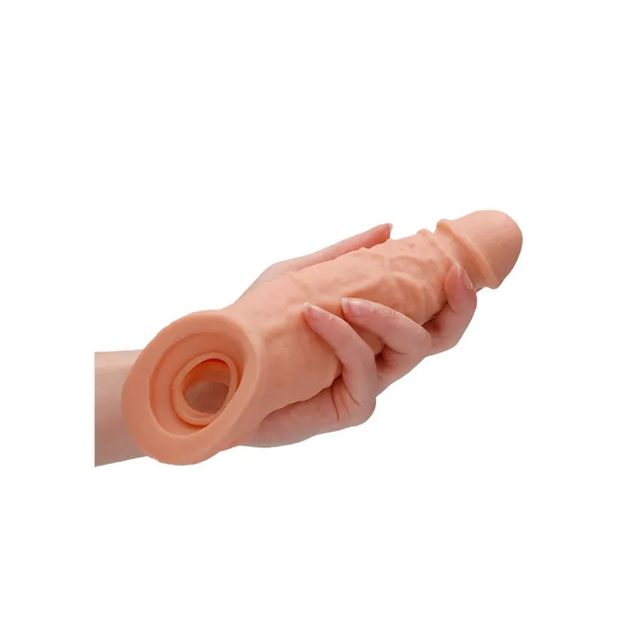 Male Sex Toys Shots Toys REALROCK 9 Inch Realistic Penis Extender with Rings