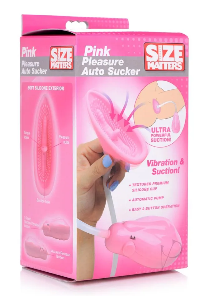 Male Sex Toys Size Matters Size Matters Automatic Vibrating Pussy Pump Pink