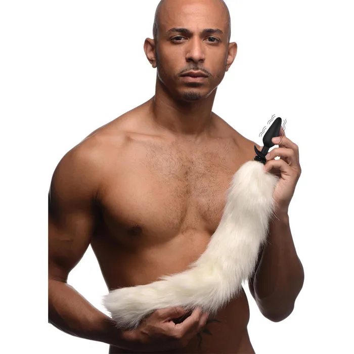 Male Sex Toys Small Vibrating Anal Plug with Interchangeable Fox Tail Tailz
