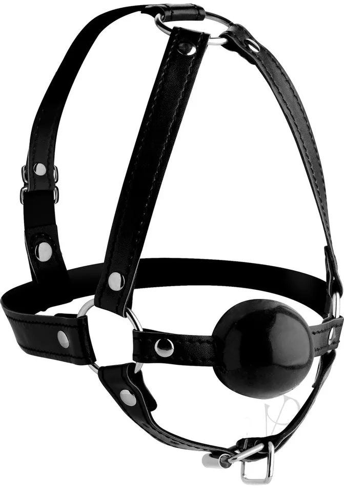 Male Sex Toys Strict Strict Head Harness with Ball Gag 15in Black