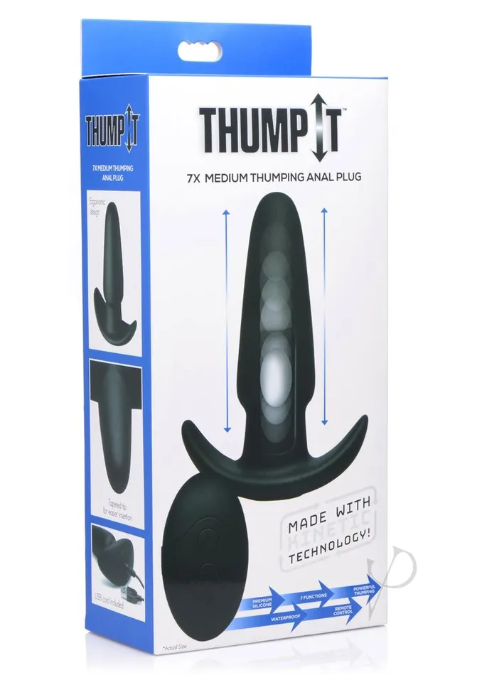 Male Sex Toys Thumpit ThumpIt Rechargeable Silicone Thumping Anal Plug with Remote Control Medium Black Male Sex Toys Thumpit ThumpIt Rechargeable Silicone Thumping Anal Plug with Remote Control Medium Black