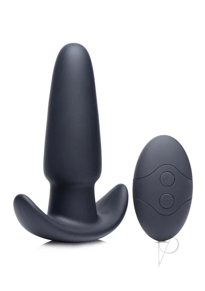 Male Sex Toys Thumpit ThumpIt Rechargeable Silicone Thumping Anal Plug with Remote Control Medium Black
