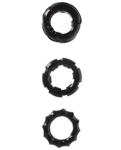 Malesation Anal MALESATION Stretchy Cock Rings Pack of 3 Black Malesation Anal MALESATION Stretchy Cock Rings Pack of 3 Black