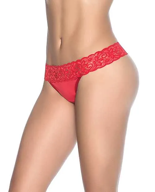 Mapale Vibrators Lace Trim Thong Red XL Mapale Vibrators Lace Trim Thong Red XL