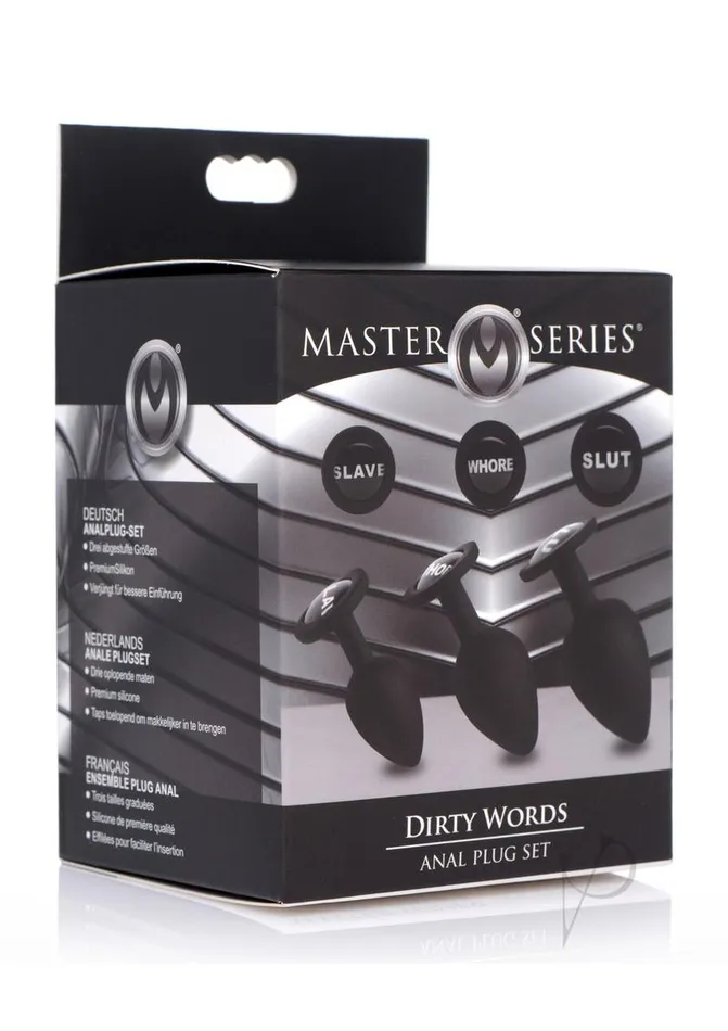 Master Series Anal Master Series Dirty Words Anal Plug Set Black
