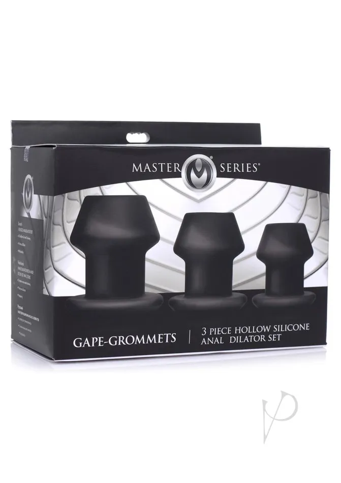 Master Series Anal Master Series GapeGrommets Hollow Silicone Anal Dilator Set 3 Pieces Black Master Series Anal Master Series GapeGrommets Hollow Silicone Anal Dilator Set 3 Pieces Black
