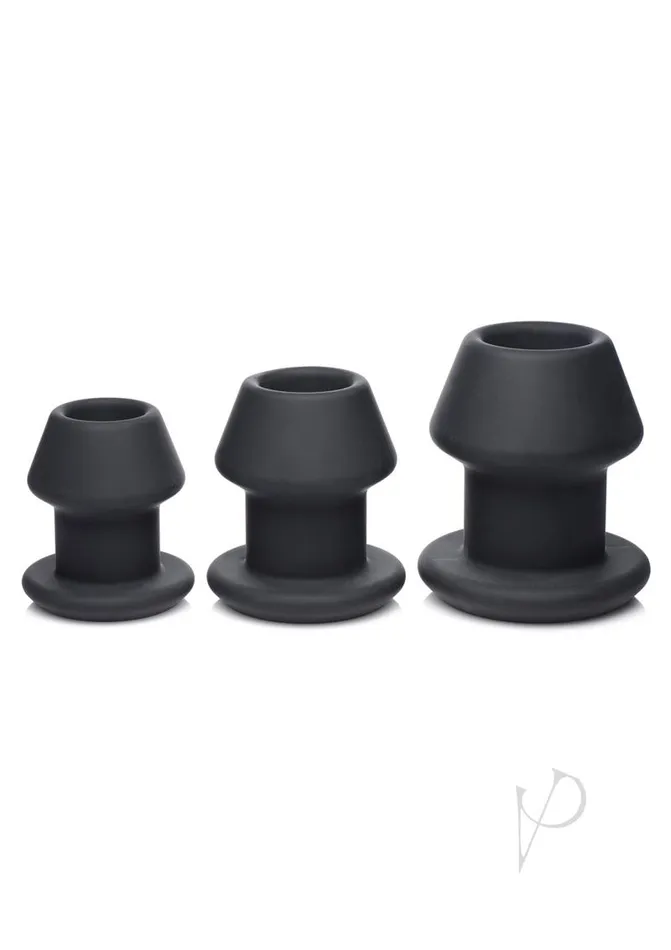 Master Series Anal Master Series GapeGrommets Hollow Silicone Anal Dilator Set 3 Pieces Black