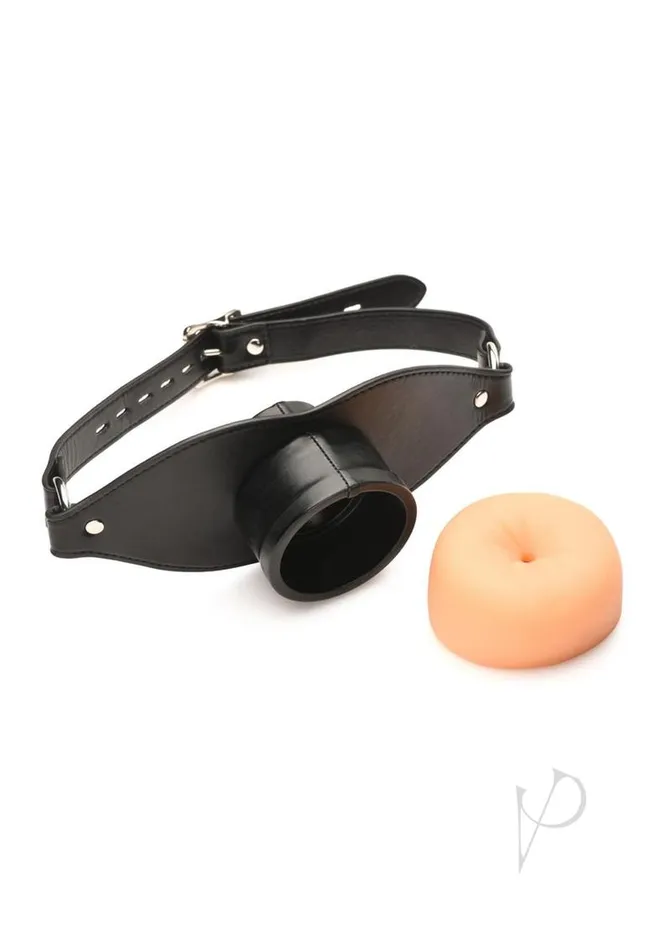 Master Series Ass Face Mouth Gag VanillaBlack Master Series Anal