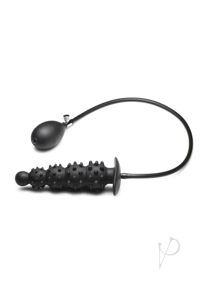 Master Series Ass Puffer Nubbed Inflatable Silicone Anal Plug Black Master Series Anal