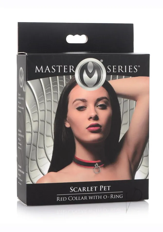 Master Series Black and Red Collar with ORing Master Series Male Sex Toys