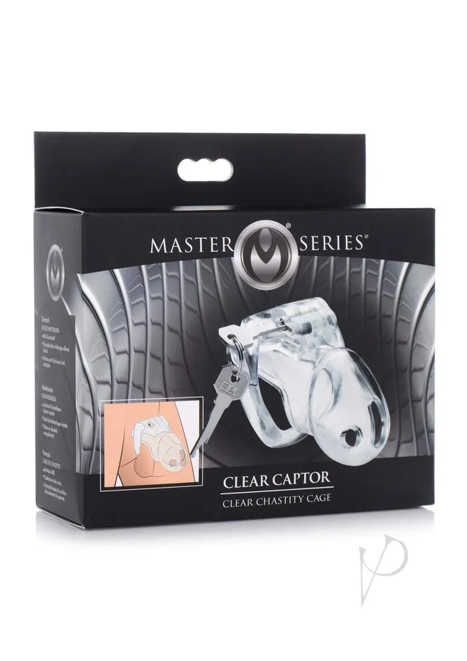 Master Series Clear Captor Chastity Cage with Keys Small Clear Master Series Male Sex Toys Master Series Clear Captor Chastity Cage with Keys Small Clear Master Series Male Sex Toys