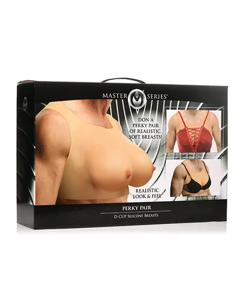 Master Series Dildos Master Series Perky Pair DCup Silicone Breast Vanilla
