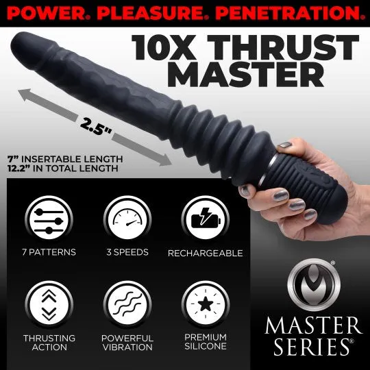 Master Series Female Sex Toys 10X Silicone Vibrating and Thrusting Dildo