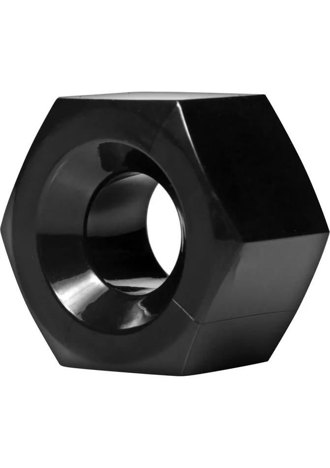 Master Series Hex Heavy Duty Cock Ring and Ball Stretcher Black Master Series Male Sex Toys