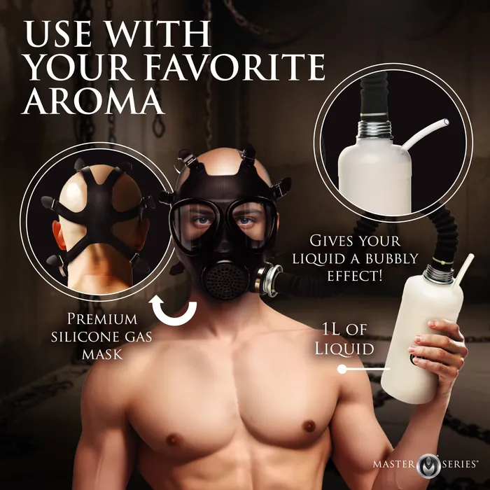 Master Series Inhaler Gas Mask with Bottle Male Sex Toys