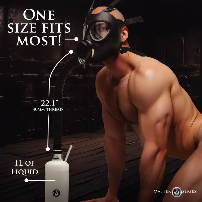 Master Series Inhaler Gas Mask with Bottle Male Sex Toys