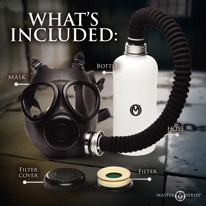 Master Series Inhaler Gas Mask with Bottle Male Sex Toys