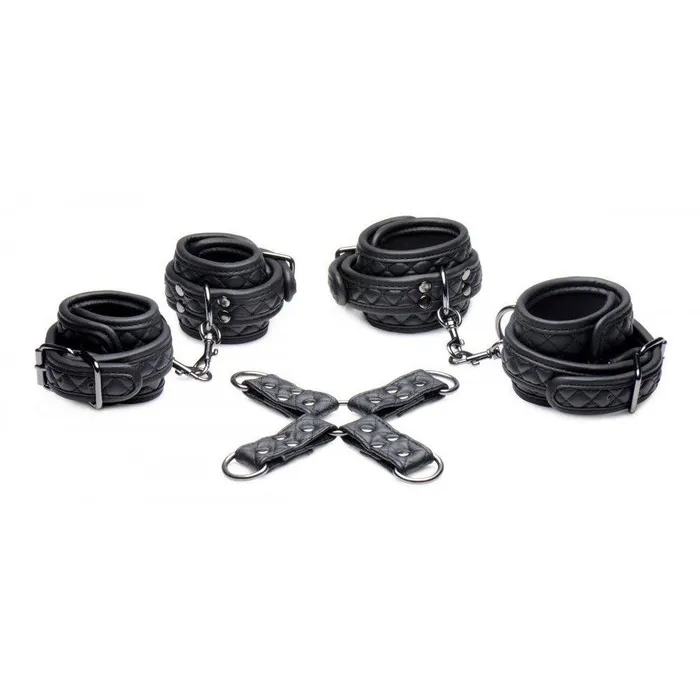 Master Series Male Sex Toys Concede Wrist and Ankle Restraint Set With HogTie Adaptor