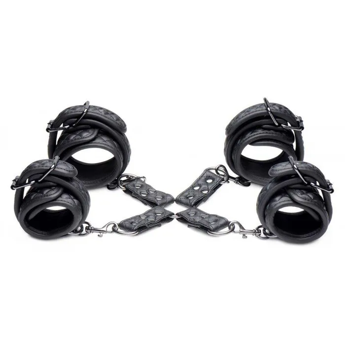 Master Series Male Sex Toys Concede Wrist and Ankle Restraint Set With HogTie Adaptor