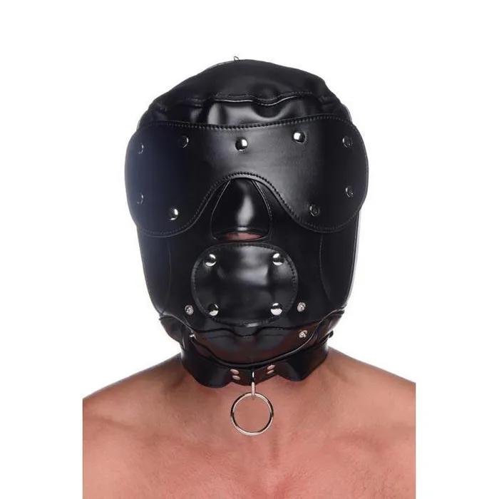 Master Series Male Sex Toys Universal BDSM Hood with Removable Muzzle