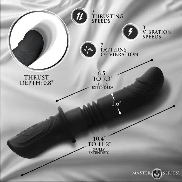 Master Series Vibrators Power Thrust Thrusting Silicone Vibrator