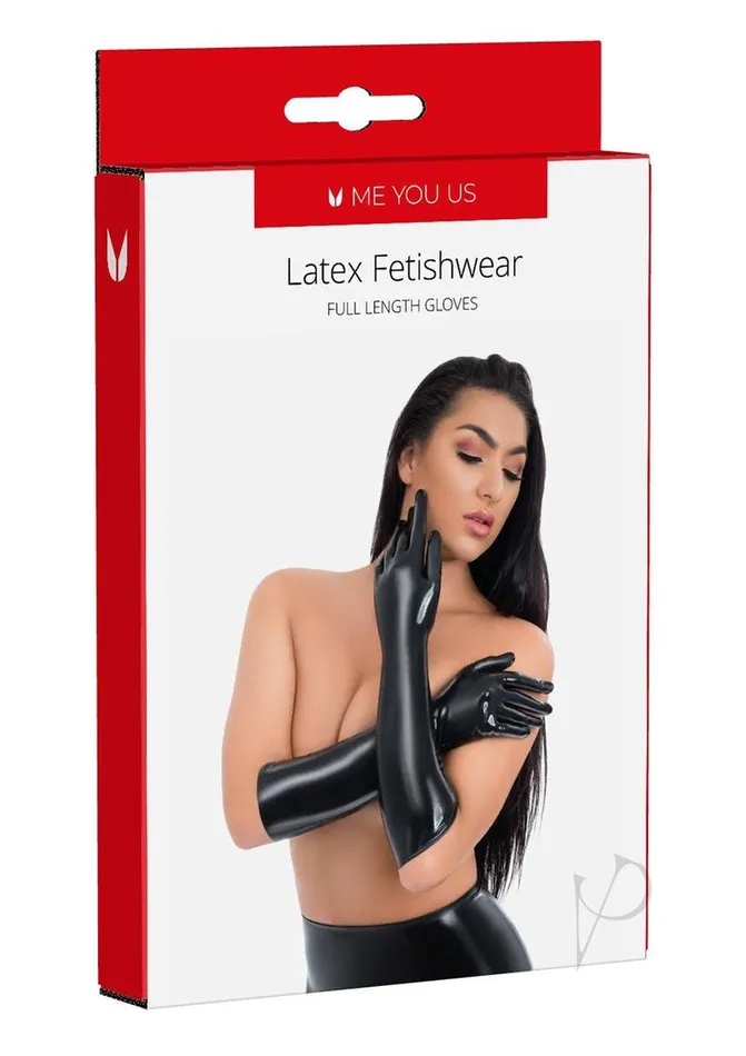 Me You Us Anal ME YOU US Latex Full Length Gloves Small Black