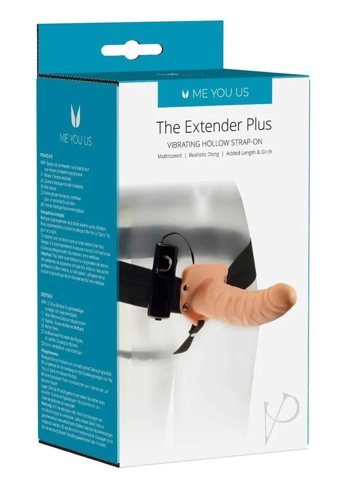 Me You Us ME YOU US The Extender Plus Vibrating Hollow StrapOn with Wired Remote Control Vanilla Female Sex Toys Me You Us ME YOU US The Extender Plus Vibrating Hollow StrapOn with Wired Remote Control Vanilla Female Sex Toys