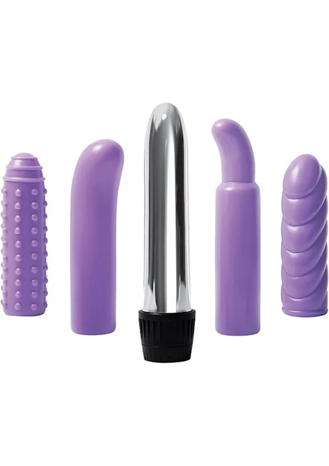 Multi Sleeve Vibrator 4 piece kit Purple Evolved Vibrators