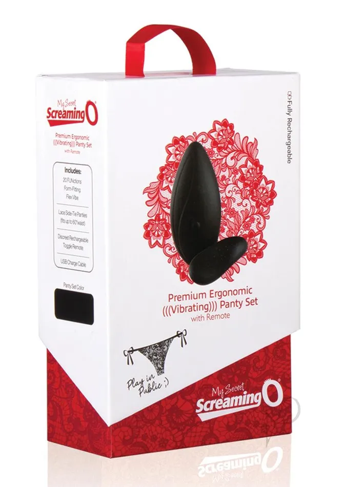 My Secret Premium Ergonomic Rechargeable Panty Vibe Set with Remote Control Black My Secret Female Sex Toys My Secret Premium Ergonomic Rechargeable Panty Vibe Set with Remote Control Black My Secret Female Sex Toys