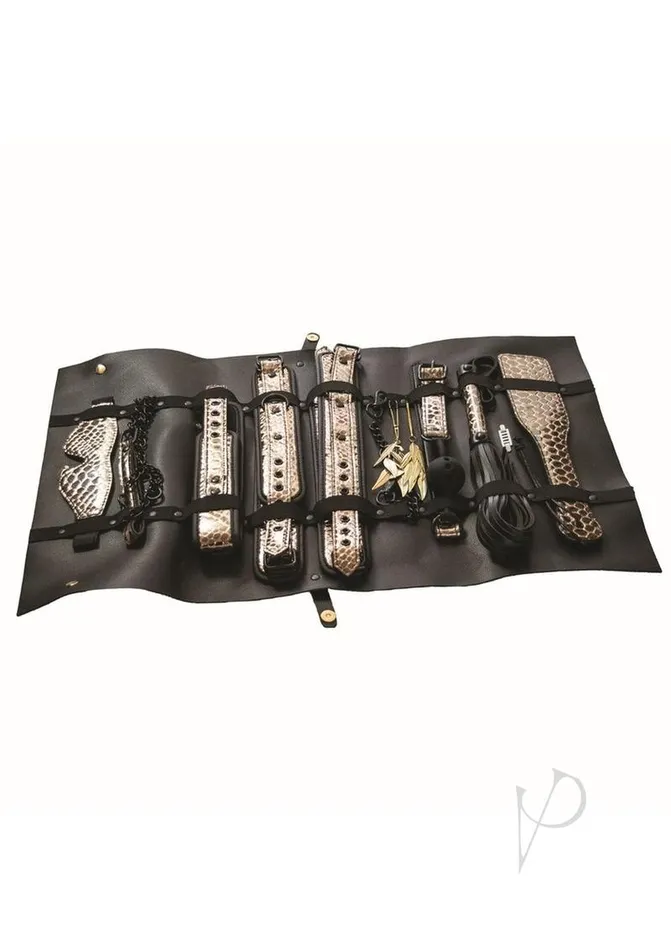 Nasstoys Anal The Traveler Restraint and Bondage Play Kit Set of 10 GoldBlack Nasstoys Anal The Traveler Restraint and Bondage Play Kit Set of 10 GoldBlack