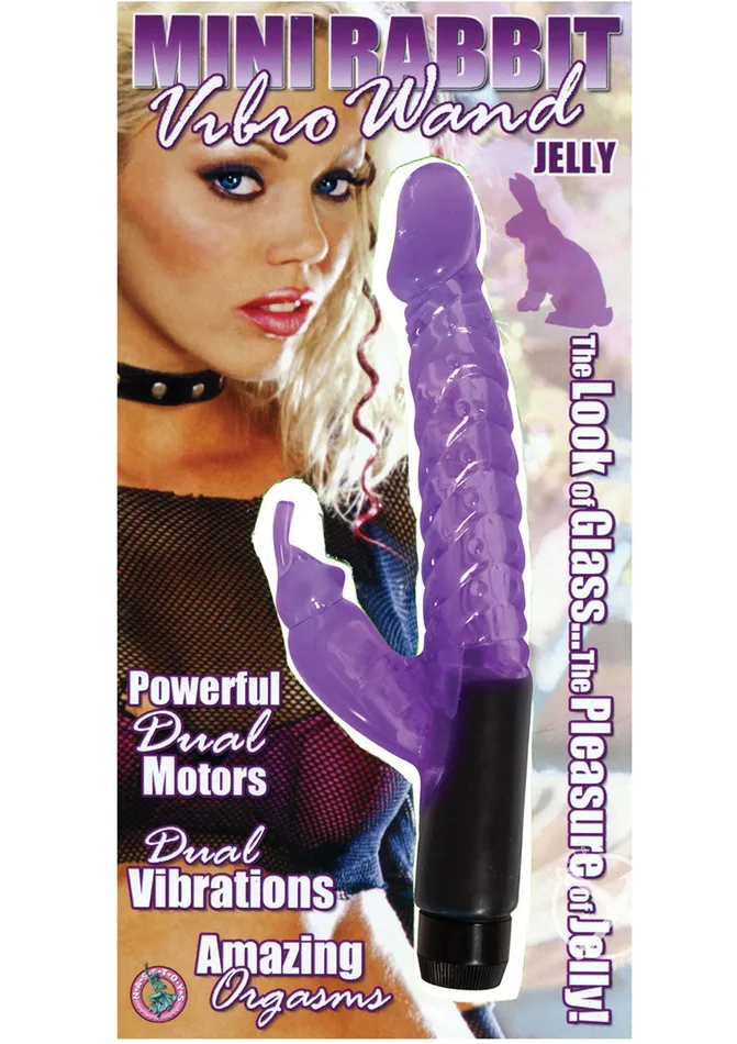 Nasstoys Vibrators Jelly Mini Rabbit Vibro Wand Silicone Vibrator Purple
