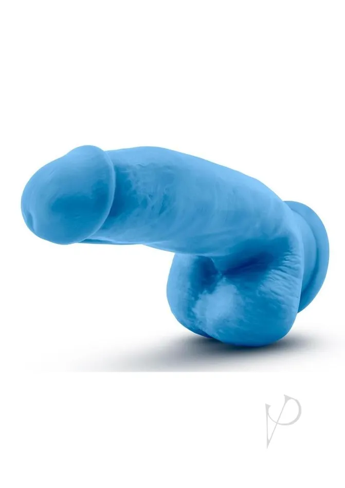Neo Elite Female Sex Toys Neo Elite Silicone Dual Density Cock with Balls 75in Neon Blue