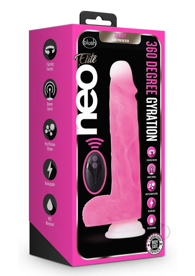 Neo Elite Roxy Silicone Gyrating Dildo with Remote Control 8in Pink Neo Elite Female Sex Toys Neo Elite Roxy Silicone Gyrating Dildo with Remote Control 8in Pink Neo Elite Female Sex Toys