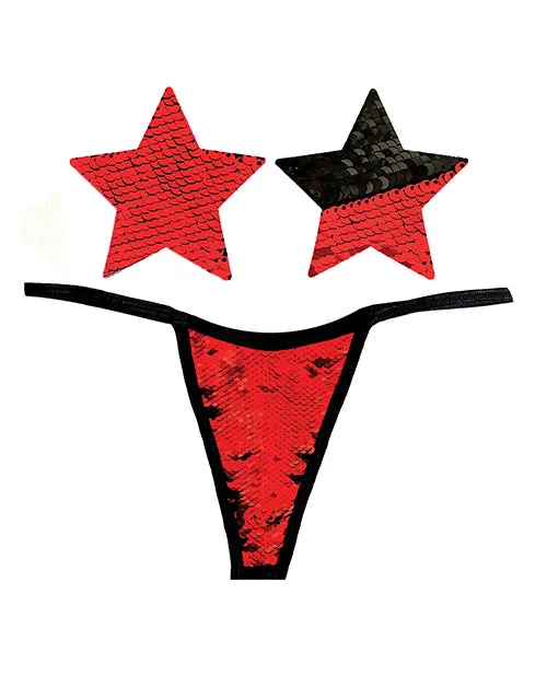 Neva Nude Anal Neva Nude Naughty Knix Sookie Flip Sequin GString Pasties RedBlack OS
