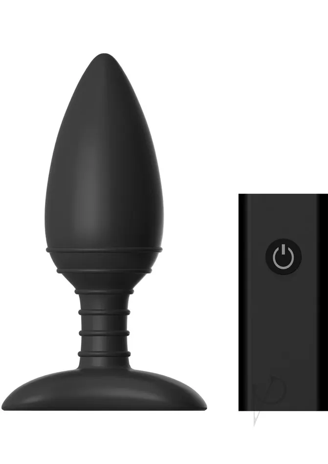 Nexus Ace Rechargeable Silicone Vibrating Butt Plug with Remote Control Medium Black Nexus Anal
