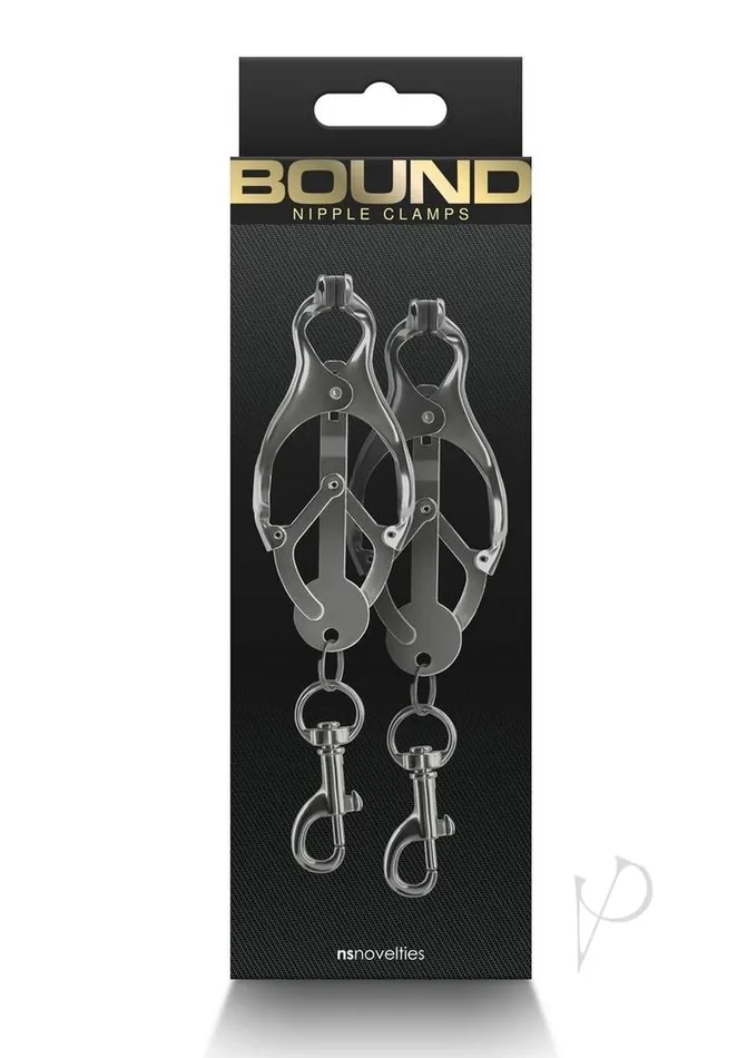 Nipple Clitoral Toys Bound Nipple Clamps C3 Gunmetal Gray Bound