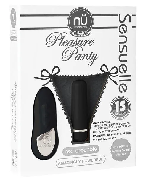 Nu Sensuelle Female Sex Toys Nu Sensuelle Pleasure Panty Vibe Rechargeable Silicone with Bullet and Remote Control Black