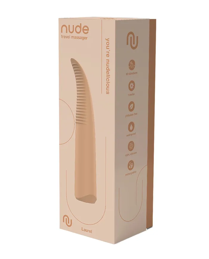 NUDE Laurel Rechargeable Travel Massager Tan Nude Female Sex Toys