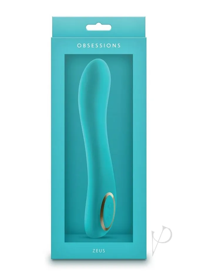 Obsessions Female Sex Toys Obsessions Zeus Rechargeable Silicone Vibrator Aqua