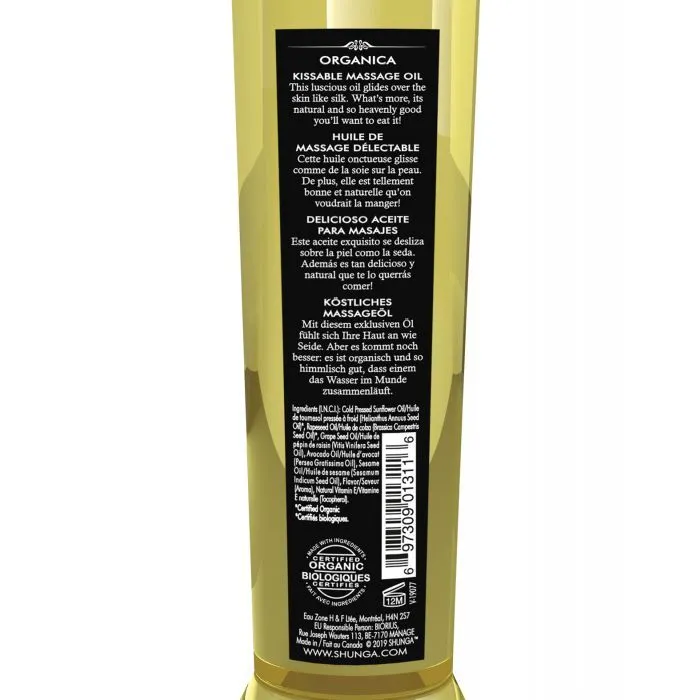 Organic Kissable Massage Oil 8 oz Exotic Green Tea Shunga Couples